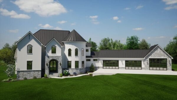 3D Rendering, house with black windows, 3D Rendering Service